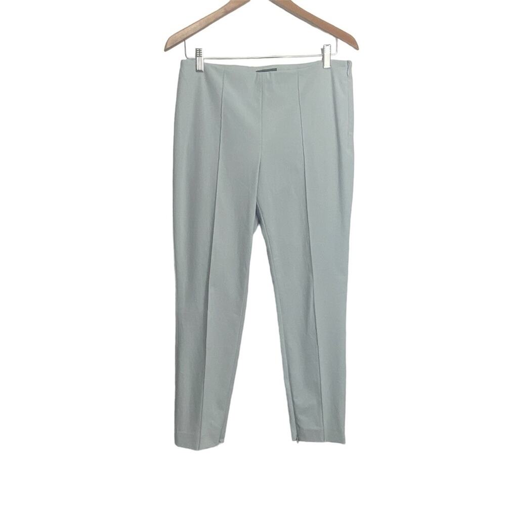 Theory Pants Women Gray Alettah Approach Tapered Ankle Zip Lightweight Size 8